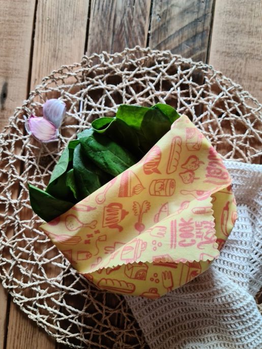 Green leaves wrapped without plastic